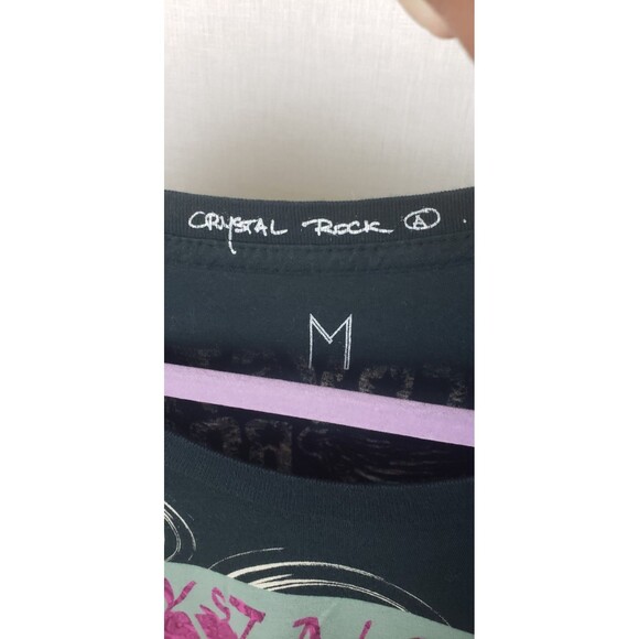 Christian Audigier Crystal Rock Womens Tunic Top M Navy Blue Floral Y2K Limited - Picture 3 of 6